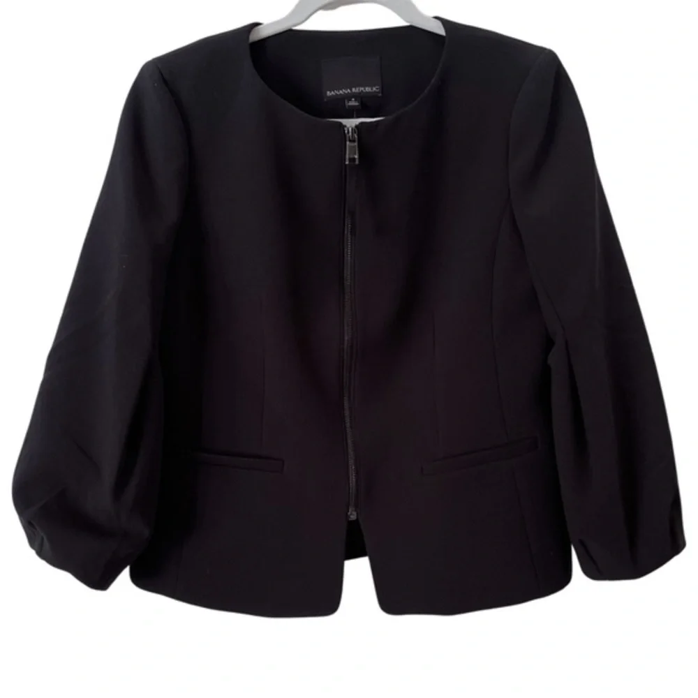 NWT Banana Republic zip Front Blazer Jacket with Balloon Sleeve‎
